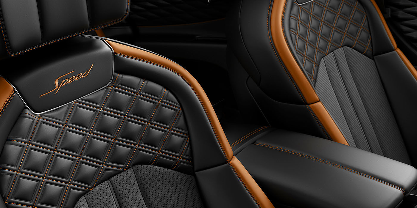 Bentley Auckland Bentley Flying Spur Speed's front seats with detailed contrast stitching and Speed Emblems