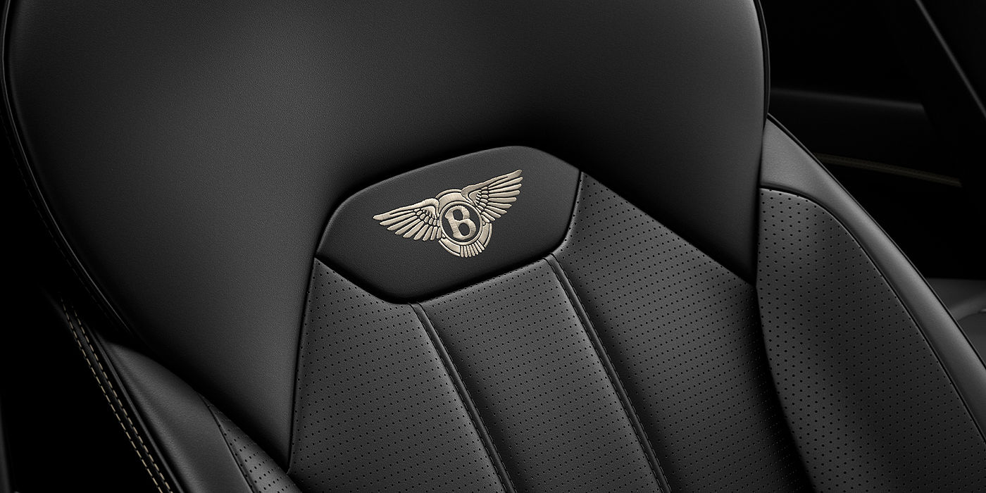 Bentley Auckland Bentley Bentayga SUV seat detail in Beluga black hide