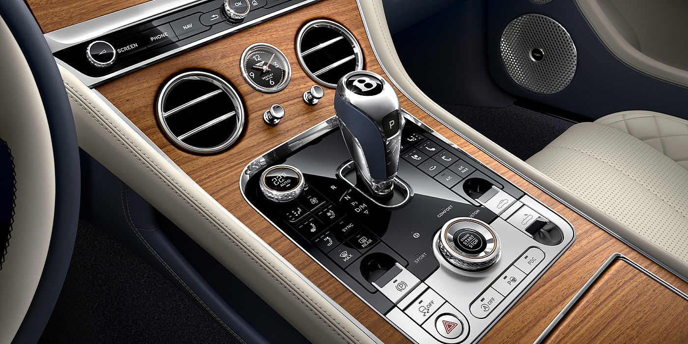 Bentley Auckland Bentley Continental GTC Azure convertible front interior console detail